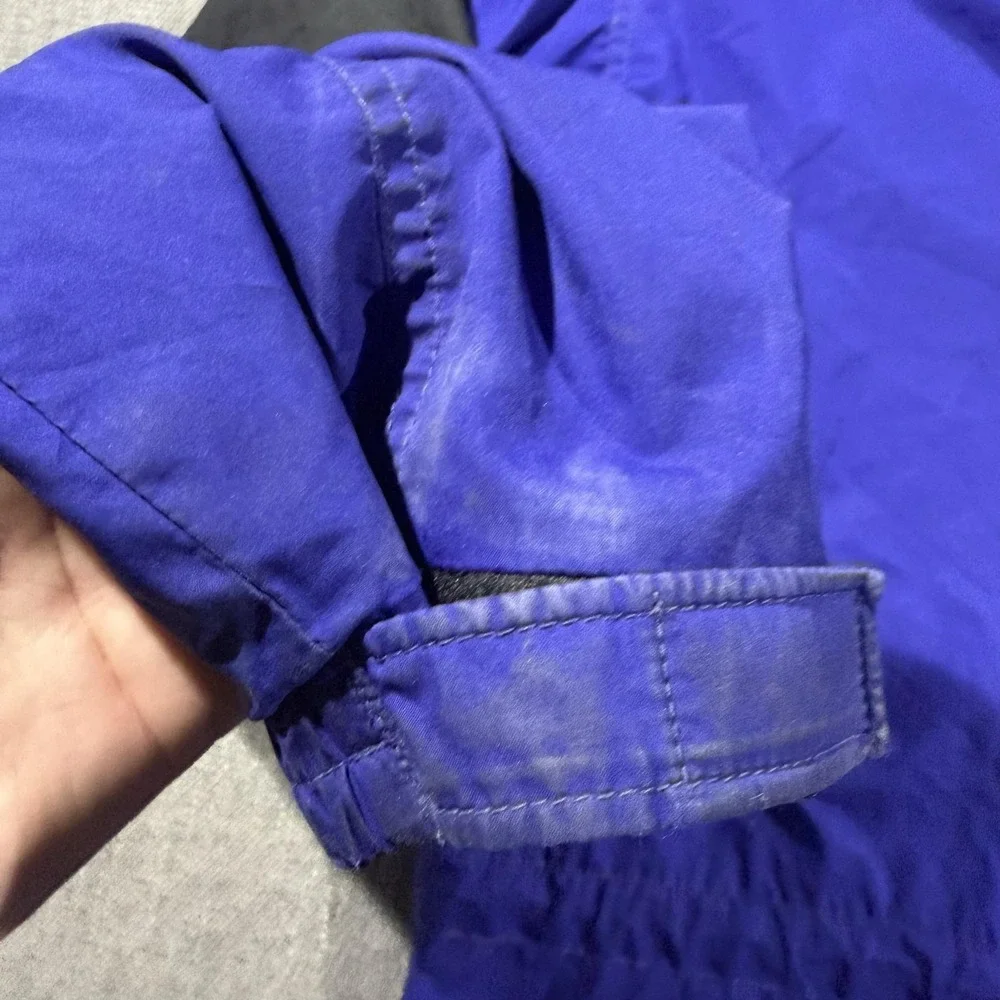 The North Face Jacket Mens Medium Blue Hooded Full Zip Nylon Rain Coat Outdoor